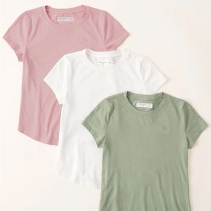 *NWT* Abercrombie Kids 3-Pack Curved Hem Icon Tees, size 11/12